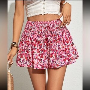 Shein Floral Pink Shorts Medium
